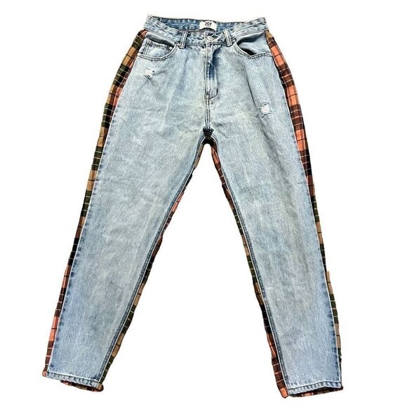 ZGY Denim High Waisted Mum High Straight Crop Jeans Size 28 - Picture 1 of 5